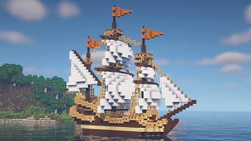 Minecraft | How to Build a Medieval Ship (Tutorial)