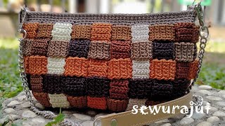 Crochet tutorial || cara membuat tas rajut anyam