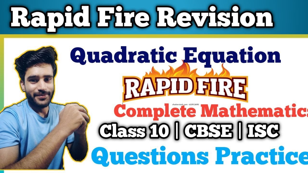 Quadratic Equation|Rapid Fire Revision| Class10 BYHMSIR|