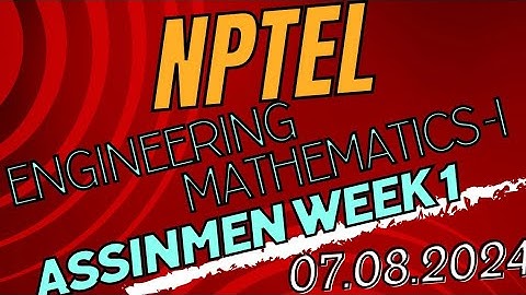 NPTEL -ENGINEERING MATHEMETICS -1 ASSIGNMENT WEEK 1-2024 #shorts #nptel #engineeringmathematics
