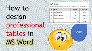 Design tables in MS Word