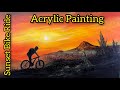 How to Paint a Sunset Easy Acrylics -Perfect for a Bike Ride