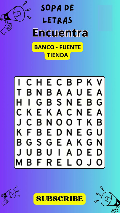 Encuentra: Banco, Fuente y Tienda#puzles#quiz #adivinanza #aprendizaje #sopadeletras #shorts #trivia