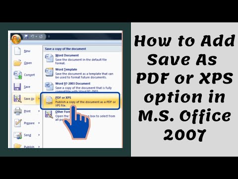 como instalar Salvar como PDF ou XPS adicionar no E.M. office 2007