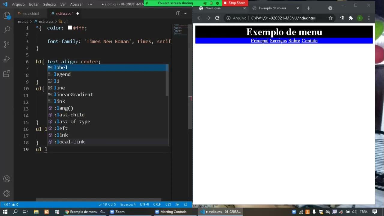 VISUAL STUDIO CODE - CSS - MENU - YouTube