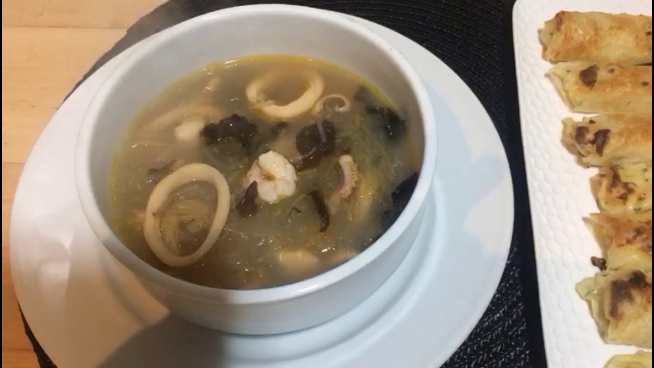 شوربة السمك الصينية شتوية soupe chinoise aux fruits de mer