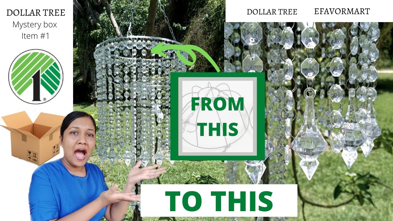 Diy Chandelier / How to make a Chandelier from Dollar tree basket ,Gems