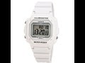 Casio F108WHC-7B Men's Classic Alarm Chrono White Digital Dial White Resin Watch Review Video