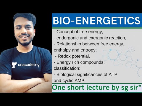 Bioenergetics biochemistry || concept of free energy || Exergonic and endergonic || redox potential