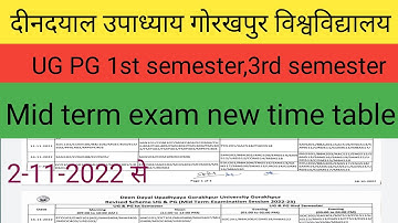 UG PG 1st semester 3rd semester new time table 2022 b.a m.a b.com b.sc #ddu_du_ddu_du