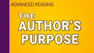 The author's purpose for writing (1/3) | Interpreting Series