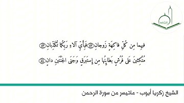 الشيخ زكريا أيوب ما تيسر من سورة الرحمن