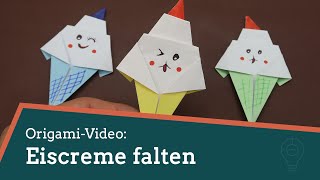 Origami: 🍦 Eiscreme aus Papier falten 🍦