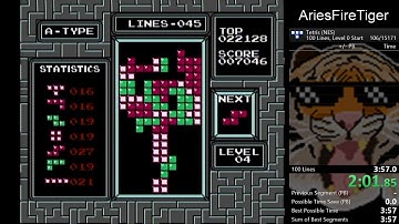 Tetris (NES) - 100 Lines, Level 0 Start speedrun in 3:55