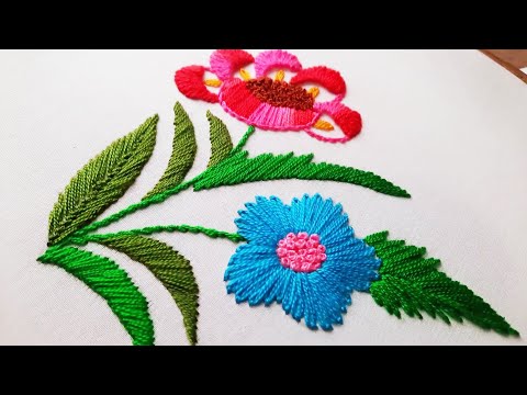 Beautiful Hand Embroidery Design. Flower Design. How to Start Hand Embroidery