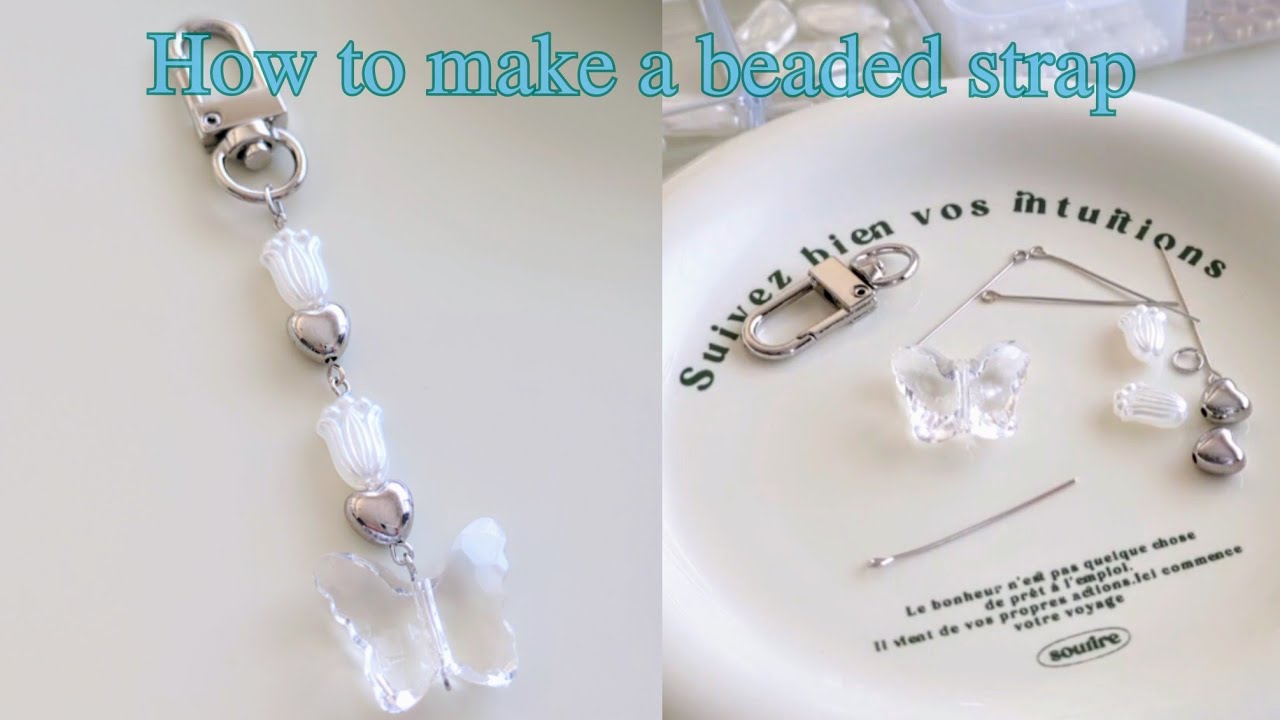 ハンドメイド】韓国風ビーズストラップ作り🌷 How to make a beaded