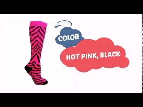 Zebra Socks - Neon Pink with Black - ClownAntics.com