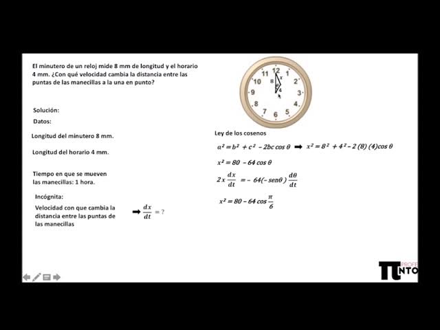 Producción mezcla darse cuenta El minutero de un reloj mide 8 mm de longitud y el horario 4 mm. ¿Con qué  velocidad cambia. - YouTube