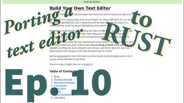 Porting a text editor to Rust - Final Part! (plus some bonus coding)