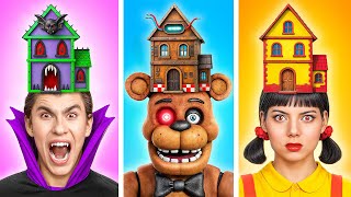 One Colored House Challenge Squid Game Doll VS Freddy | Funny Moments by Multi DO Smile