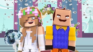 LITTLE KELLY MARRYS THE NEIGHBOUR TO SAVE LITTLE CARLY! Minecraft Hello Neighbour