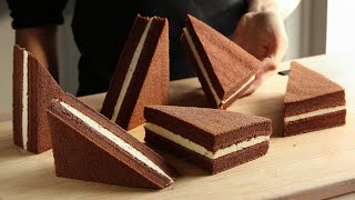Chocolate Sandwich Cake with Buttercream | Soft Chocolate Cake
