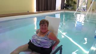 Underwater Recumbent Bike in Heated Therapy pool - Kathy