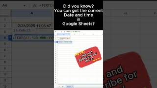 How to get the current date and time in Google Sheets