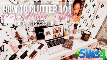 SIMS 4 BEAUTY GURU BEDROOM SPEED BUILD + MY CLUTTER CC FOLDER (500+ ITEMS / 8.31 GB) ♡
