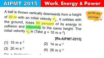 Re-AIPMT-2015|A ball is thrown vertically downwards from a height of 20 m with an initial velocity V