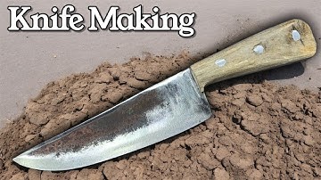 How to Make a Sharp Handmade Knife with Wooden Handle | Knife Making from Scrap Metal