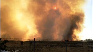 A grass fire raging in an open field san jose, ca! (7-1-2017)