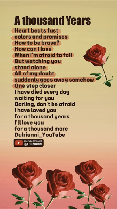 🌼 A Thousand Years | Christina Perri