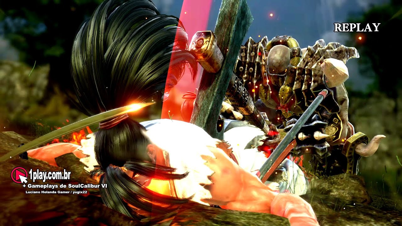 SoulCalibur VI! Haohmaru (Samurai Shodown) vs. Astaroth (Golem) in the Windswept Plains Stage!