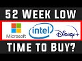 3 Stocks at 52 WEEK LOW: Microsoft, Intel, Disney Stock