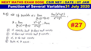 #27 Problem of  Function of several variables  | Nex Maths exam Dose | 31 July 2020 | LIVE CLASS