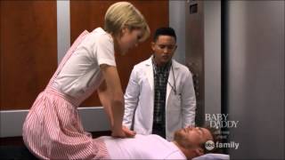 Riley &amp; Danny Kiss in Hosptial Lift (Baby Daddy)