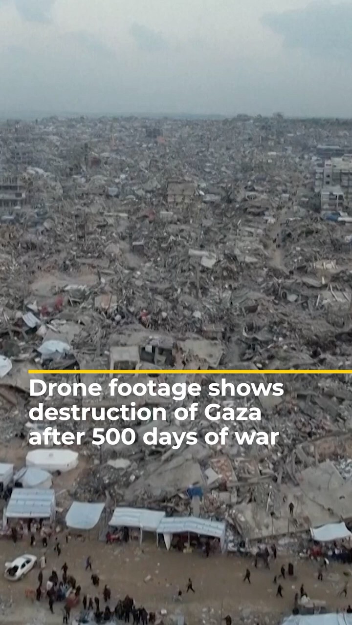 Drone footage shows destruction of north Gaza after 500 days of war