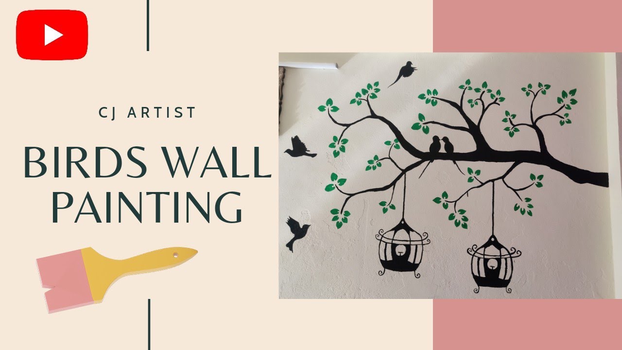 How to Draw Wall Sticker Painting Birds wall Sticker Painting