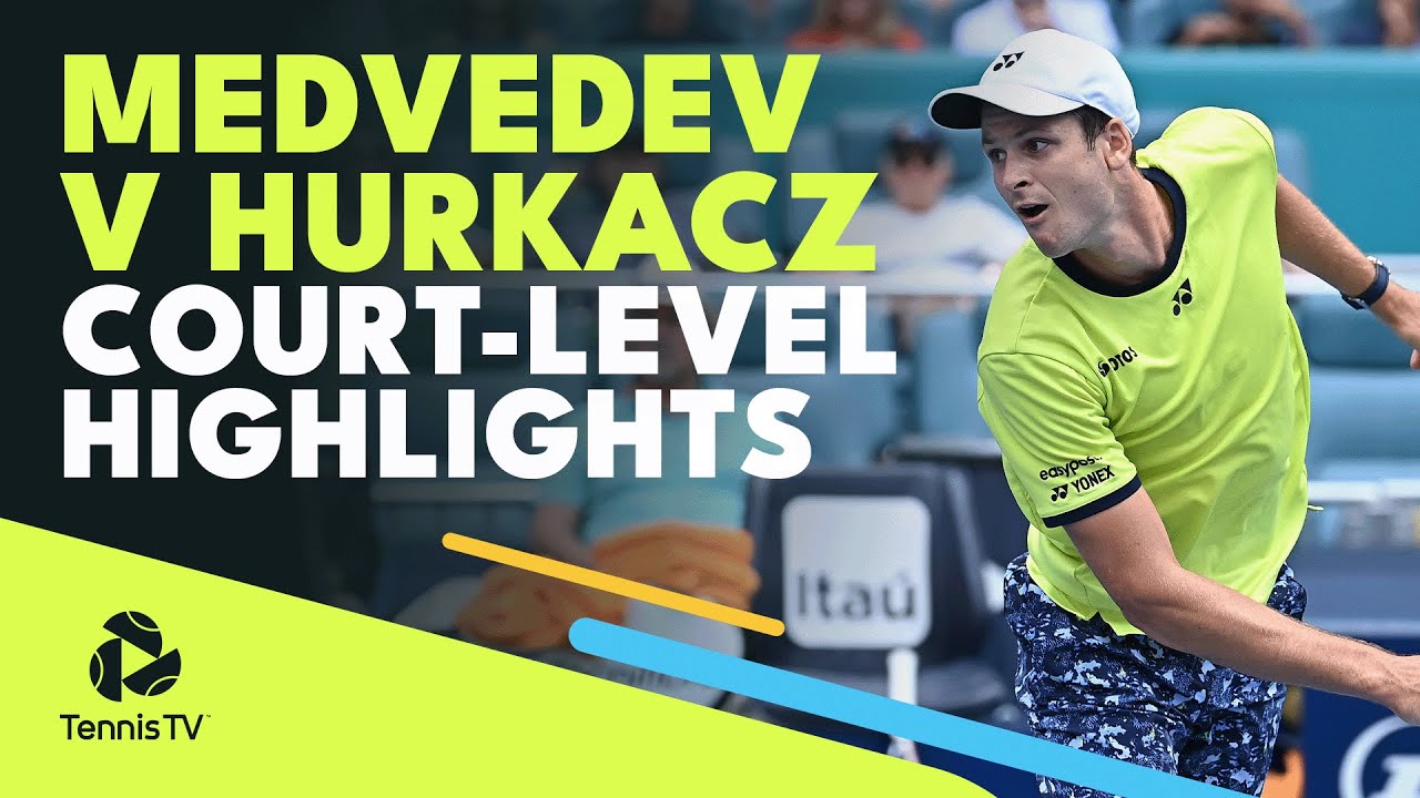 Hubert Hurkacz vs Daniil Medvedev Court-Level Highlights Miami Open 2022 