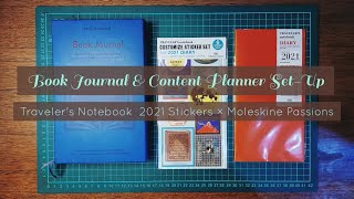 Book Journal & Content Planner Set-Up (Traveler's Notebook 2021 × Moleskine Passions) | NO TALKING