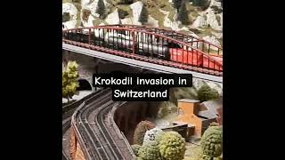 Crocodile invasion in Switzerland. #modeltrainsets #nachdenklich #nscale #spurnfahrbetrie #psstinu