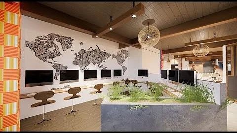 Café Interior Design + Enscape Rendering