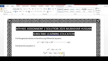 mth401 assignment 2 solution 2023 ||Mubashar Hussain||mth401 assignment 2 solution