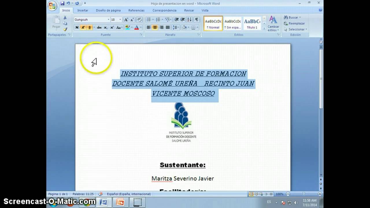 COMO HACER UNA HOJA DE PRESENTACION EN WORD - YouTube