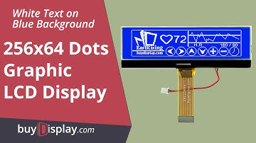 3.8" Graphic LCD 256x64 COG Display Module,UC1698,White Text on Blue Background