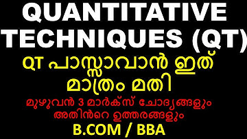 QUANTITATIVE TECHNIQUES FOR BUSINESS CALICUT UNIVERSITY BCOM 4TH SEMESTER IMPORTANT TOPICS