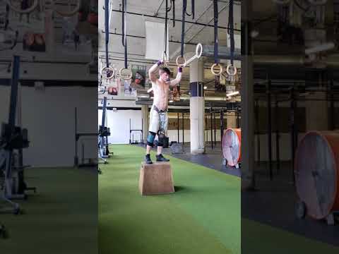 4 sets of 3 Strict Weighted Ring Pull Ups (8/10)
