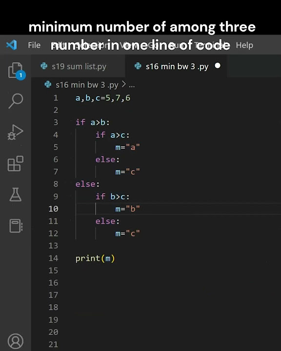 min number among three number only 1 line of code in python trick:Short ...