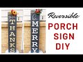 REVERSIBLE PORCH SIGN DIY | DIY PORCH SITTER | HOW TO SHOP FOR DIY WOOD PIECES | EASY WOOD SIGN DIYS